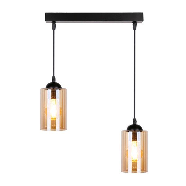 Lustră neagră cu abajur din sticlă 10x34 cm Bistro – Candellux Lighting-image-3
