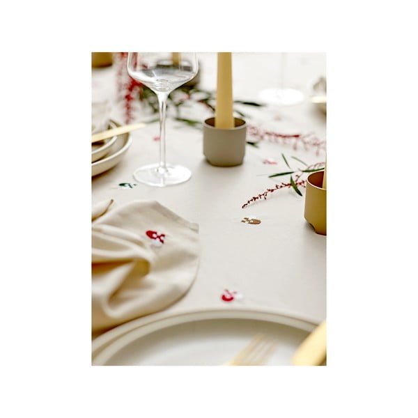 Față de masă din bumbac ø 180 cm Hearts Embloidery – Södahl-image-3