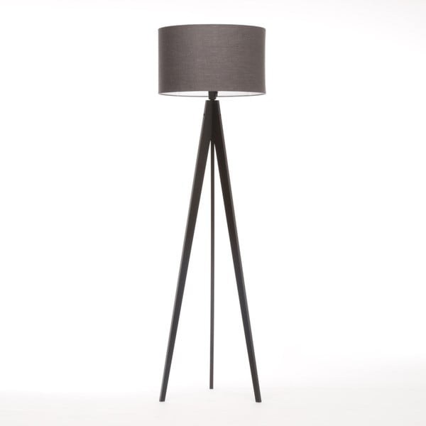 Lampadar 4room Artist, mesteacăn negru lăcuit, 150 cm, gri închis 