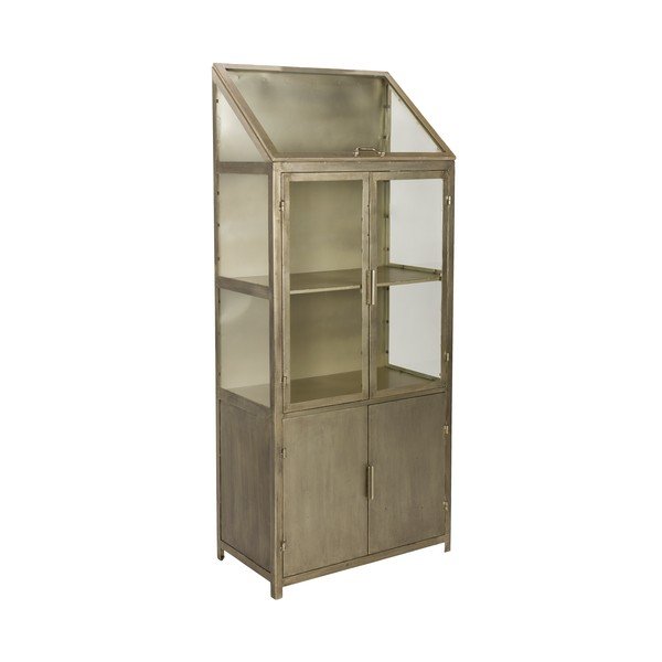 Vitrină gri din metal 64x151x35 cm Monviso – Dutchbone-image-2