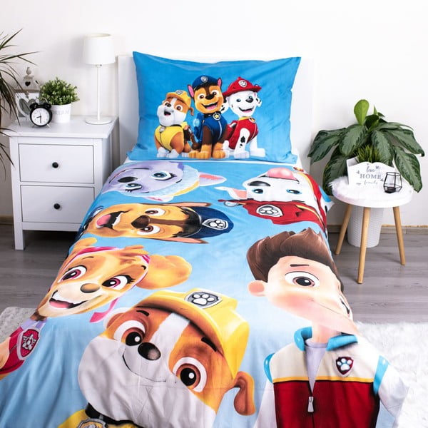 Lenjerie de pat pentru copii din microfibră pentru pat de o persoană 140x200 cm Paw Patrol – Jerry Fabrics-image-1