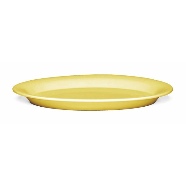 Farfurie ovală din gresie Kähler Design Ursula, 33 x 22 cm, galben