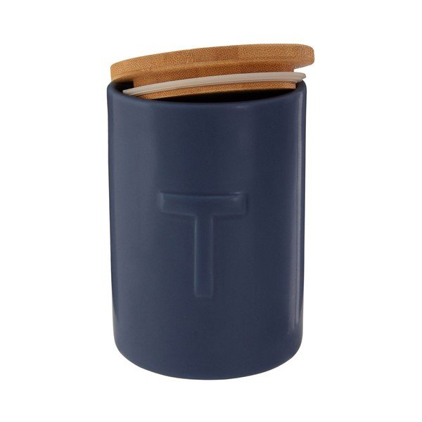 Recipient pentru ceai cu capac din lemn de bambus Premier Housewares Fenwick, albastru închis-image-2