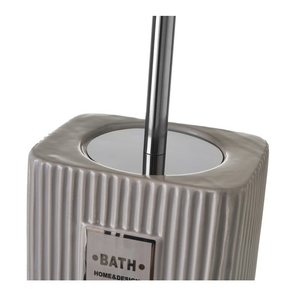 Perie de WC gri din ceramică Griso – Casa Selección-image-3