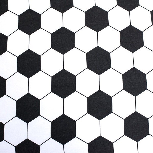 Cearceaf pentru copii alb-negru din bumbac pentru pat de o persoană cu elastic 90x200 cm Football – Jerry Fabrics-image-2