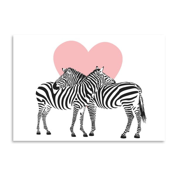 Poster Americanflat Zebra Couple, 30 x 42 cm