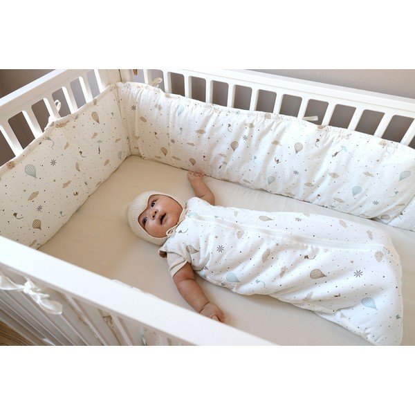 Apărătoare pentru pătuț fildeș din bumbac organic 365 cm Dreamland – Cam Cam Copenhagen-image-1