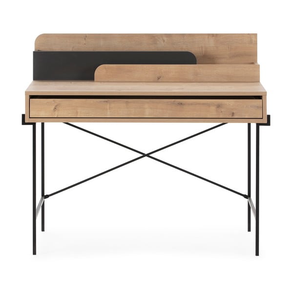 Birou de tip secretaire din lemn de stejar 60x113 cm Lila – Marckeric