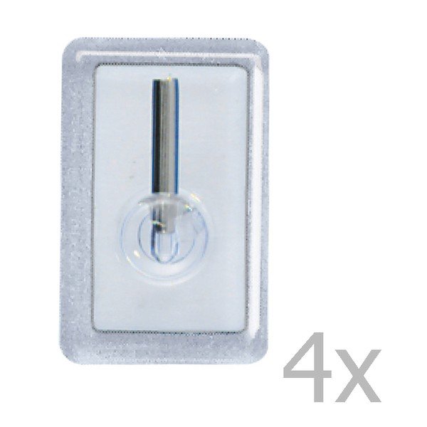 Set 4 cârlige de perete Wenko Curtain Hooks Chrome-image-1