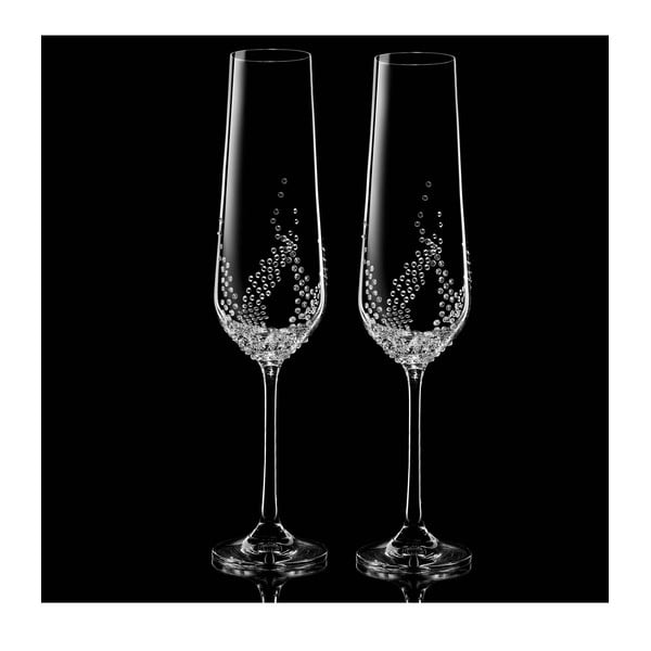 Set 2 pahare șampanie Maia Swarovski Elements în ambalaj luxos