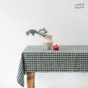 Față de masă din in 140x200 cm Forest Green Gingham – Linen Tales