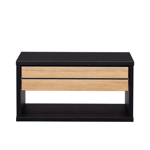 Noptieră neagră-în culoare naturală, suspendată, cu aspect de lemn de stejar Stripe – Woodman-image-4