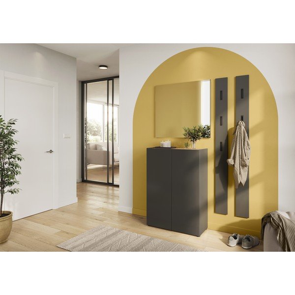 Set pentru hol gri antracit cu aspect de lemn de stejar 74x200x33 cm Alviano – Germania-image-1