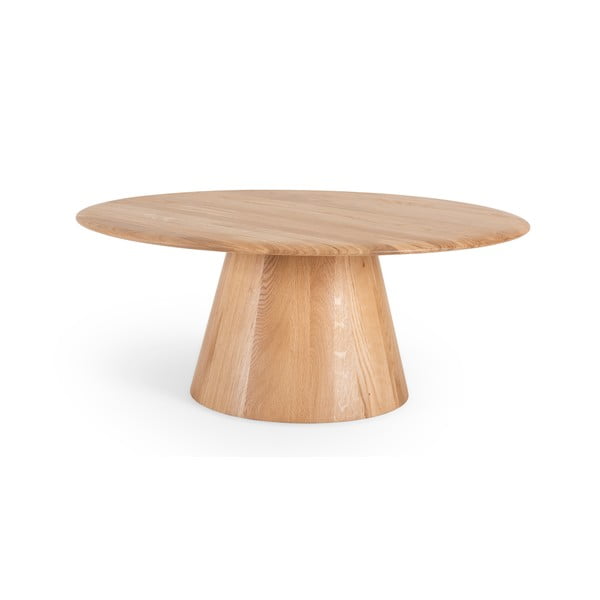 Măsuță de cafea în culoare naturală rotundă din lemn de stejar ø 80 cm Mushroom – Gazzda-image-4