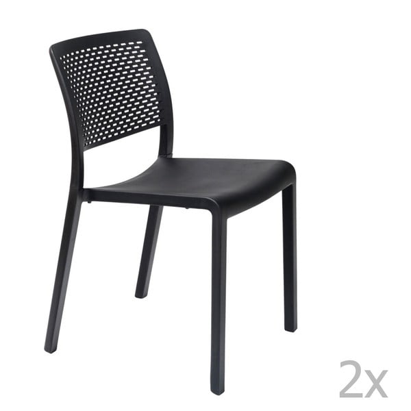 Set 2 scaune grădină Resol Trama, negru