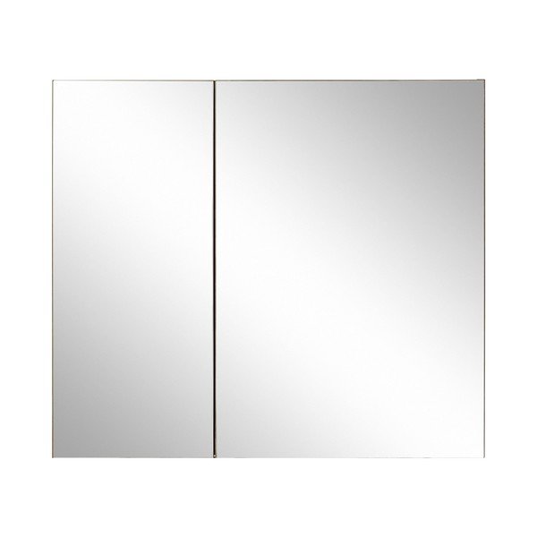 Dulap de baie în culoare naturală suspendat/cu oglindă cu aspect de lemn de stejar 80x70 cm Wisla – Støraa-image-1