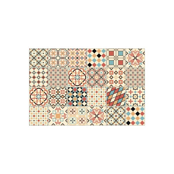Set 24 autocolante Ambiance Azulejos Sofiana, 15 x 15 cm-image-2