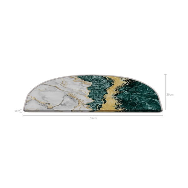 Covorașe pentru scări în culoarea petrolului-crem 16 buc. 20x65 cm Golden Marble – Vitaus-image-4