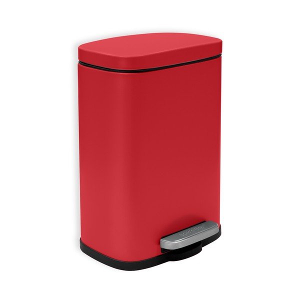 Coș de gunoi roșu cu pedală din oțel 5 l   Akira – Spirella