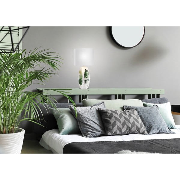 Veioză albă-verde cu abajur textil (înălțime 59 cm) Palma – Candellux Lighting-image-1