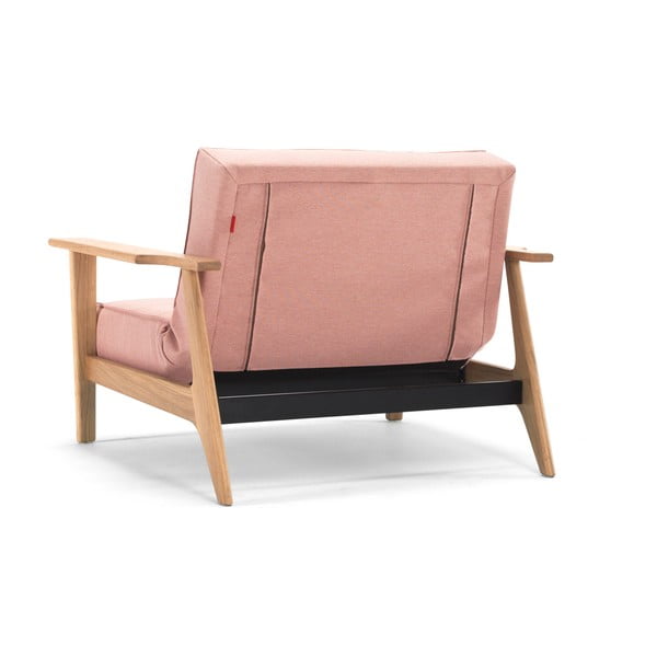 Fotoliu extensibil cu cotiere Innovation Splitback Frej, roz deschis-image-2