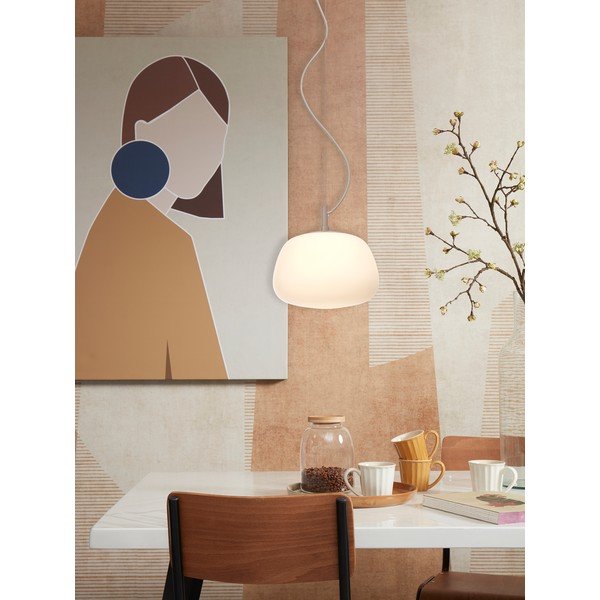 Lustră crem cu abajur din sticlă ø 25 cm Sapporo – it's about RoMi-image-1