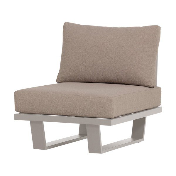 Fotoliu de grădină grej din metal/capitonat Bear – WOOOD