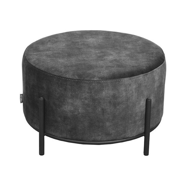 Taburet gri antracit cu tapițerie din catifea Troy – LABEL51-image-3
