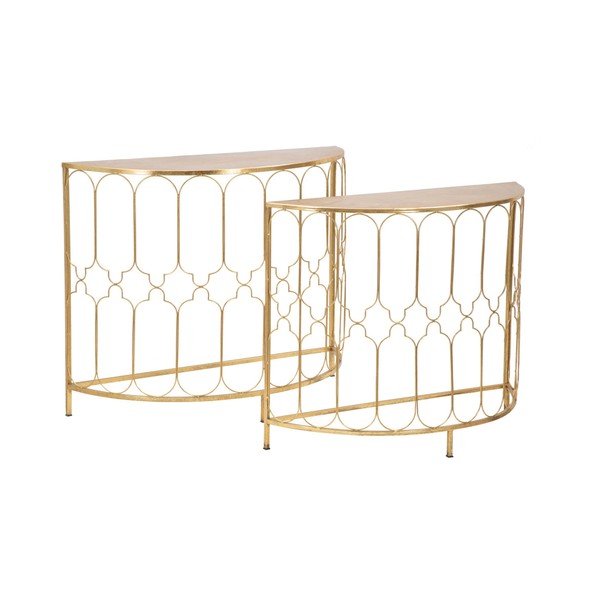 Set 2 mese console Mauro Ferretti Balconette, auriu-image-4