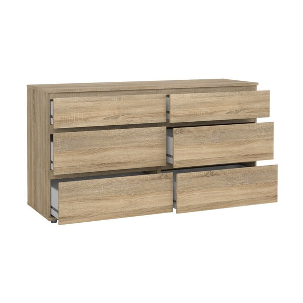 Comodă în culoare naturală joasă cu aspect de lemn de stejar 153x84 cm Nova – Tvilum-image-3