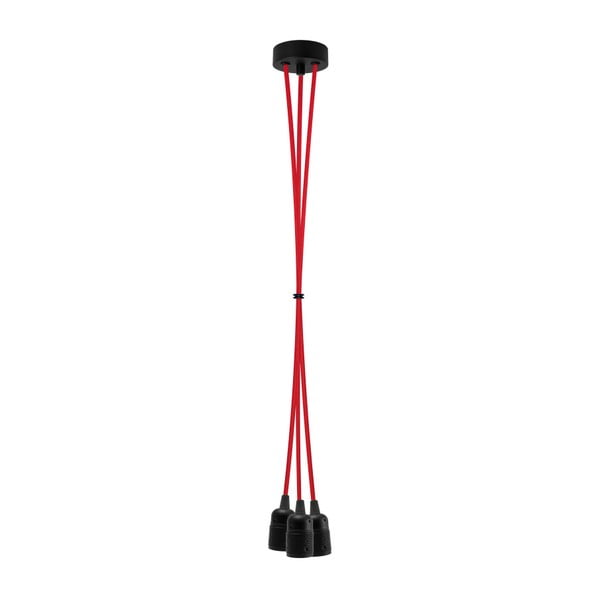 Lampă de tavan cu 3 cabluri Bulb Attack Uno Group, roșu 