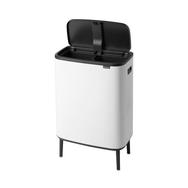 Coș de gunoi alb de reciclat/cu senzori de atingere din oțel 60 l Bo Touch Bin Hi – Brabantia