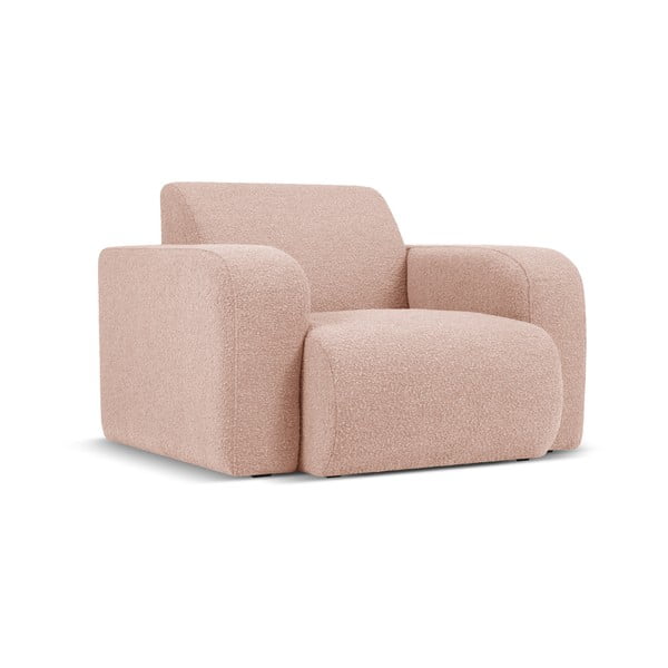 Fotoliu roz cu tapițerie din stofă bouclé Molino – Micadoni Home