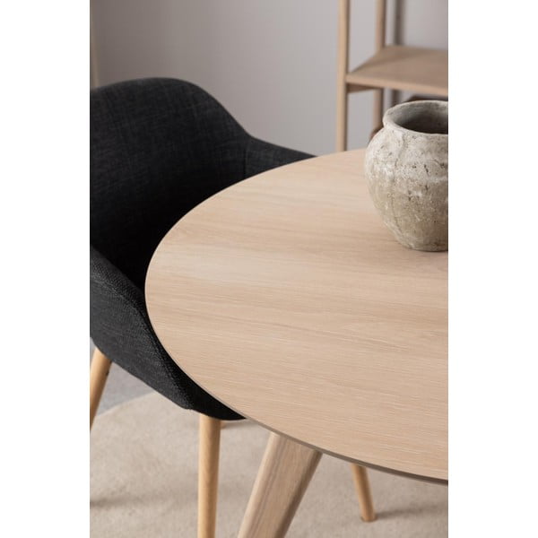 Masă de dining rotundă cu blat cu aspect de lemn de stejar ø 100 cm Townsville – Actona-image-1