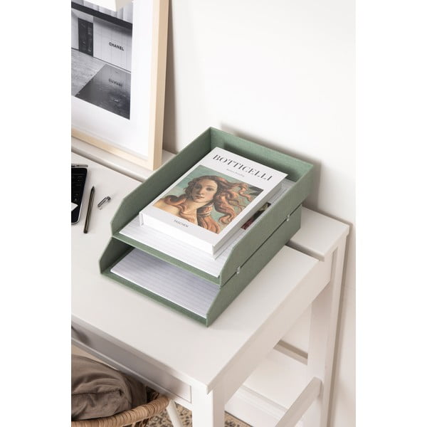 Organizatoare verzi pentru documente 5 buc. din carton Holger Canvas Paper Laminate – Bigso-image-2