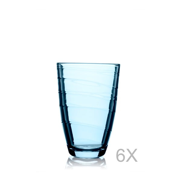 Set 6 pahare Pasabahce, 360 ml, albastru