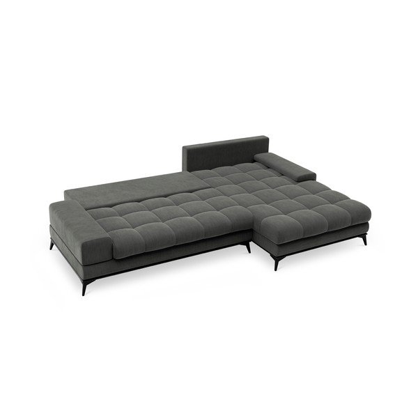 Colțar extensibil cu șezlong pe partea dreaptă Windsor & Co Sofas Deneb, gri închis-image-4