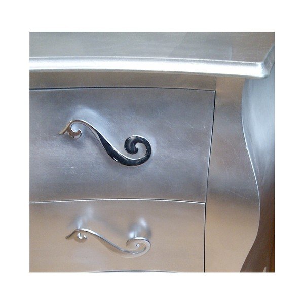 Comodă mare din lemn cu 3 sertare Castagnetti, argintiu -image-1