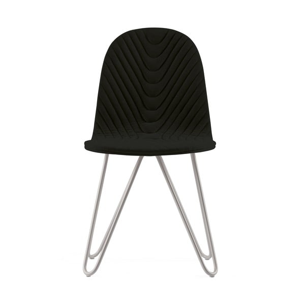 Scaun cu picioare metalice Iker Mannequin X Wave, negru