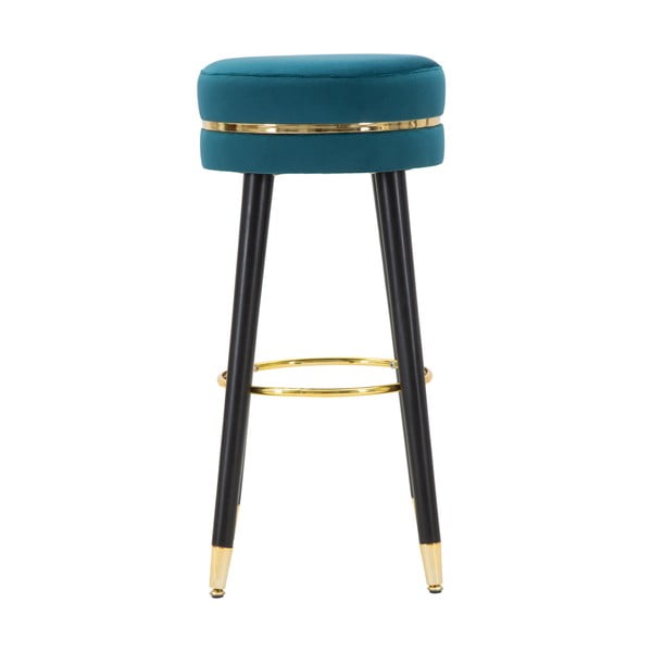 Scaun de bar turcoaz tapițat (înălțime șezut 74 cm) Paris – Mauro Ferretti-image-1