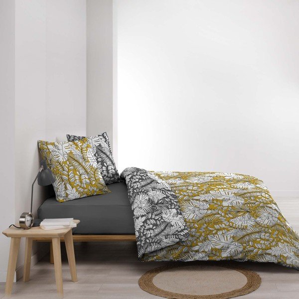 Lenjerie de pat galbenă din microfibră pentru pat dublu/extinsă 240x220 cm Calaos – douceur d'intérieur-image-1