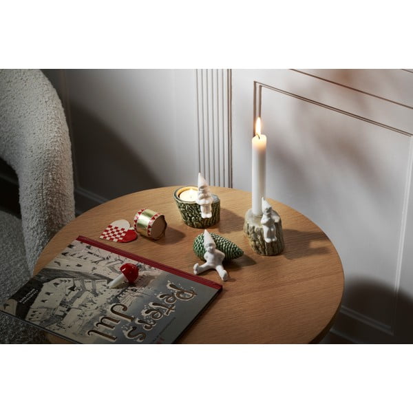 Sfeșnic de Crăciun din porțelan și gresie Kähler Design Christmas Tales, lungime 8,5 cm-image-1