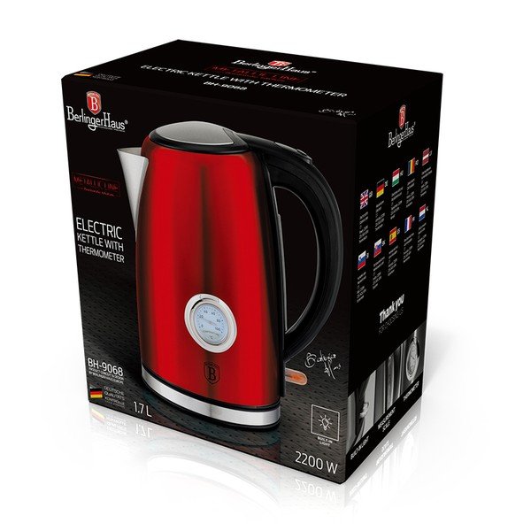 Ceainic electric roșu de 1,7 l Burgundy Metallic Line - BerlingerHaus-image-3