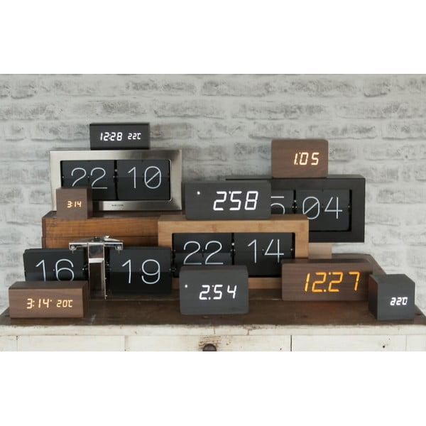 Ceas alarmă cu aspect de lemn, Karlsson Tube, 21 x 9 cm-image-1