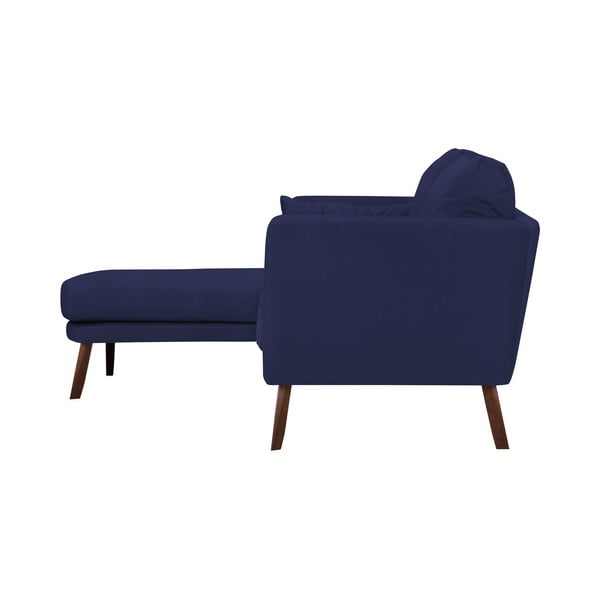 Canapea cu 3 locuri Mazzini Sofas Elena, cu șezlong pe partea stângă, albastru marin-image-4