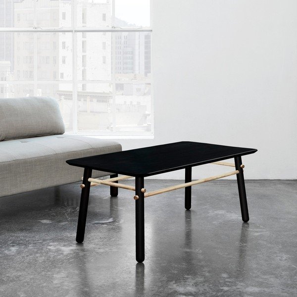 Măsuță de cafea din lemn de pin Karup Stick, negru-image-4