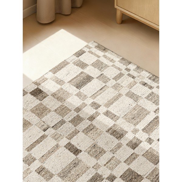 Covor crem țesut manual din lână 200x300 cm Boho 1.0 Structa – Vikosa-image-3