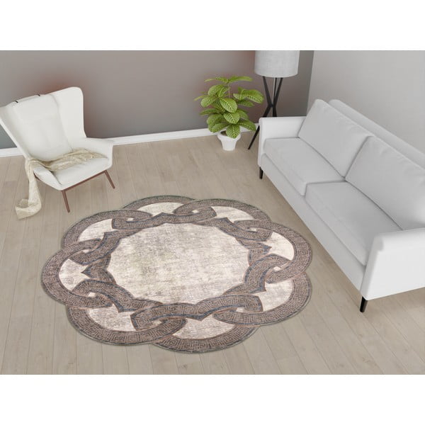 Covor rotund bej ø 160 cm - Vitaus-image-1