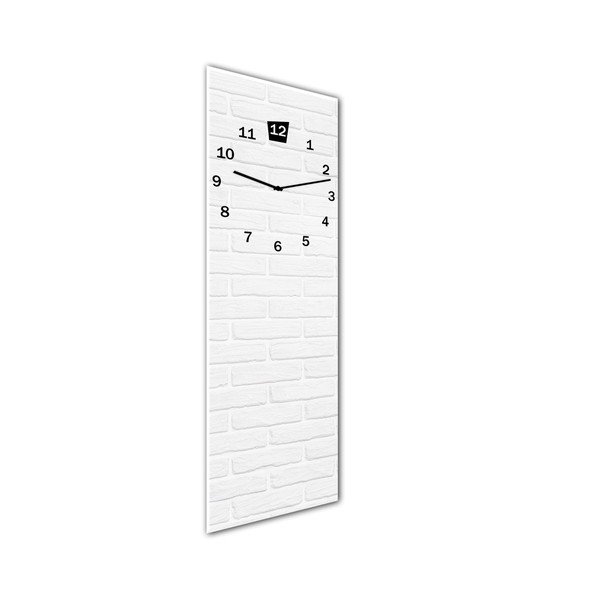 Ceas de perete Styler Glassclock White, 20 x 60 cm-image-1