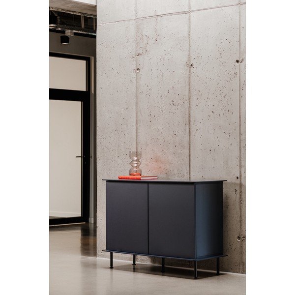 Comodă albastru-închis cu orificiu pentru cabluri 120x88x50 cm Suumo – noo.ma-image-1